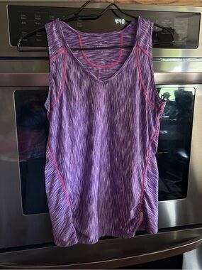 Athleta Purple Space-Dye Tank Top with Pink Trim